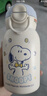 史努比（SNOOPY）儿童保温杯316不锈钢吸管水壶带杯套小学生男女孩便携喝水杯子 蓝 实拍图
