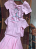 艾舞戈儿童舞蹈服夏季女童芭蕾舞裙练功服幼儿园宝宝表演棉裙考级舞蹈 粉色-短袖-后背蝴蝶 110 实拍图
