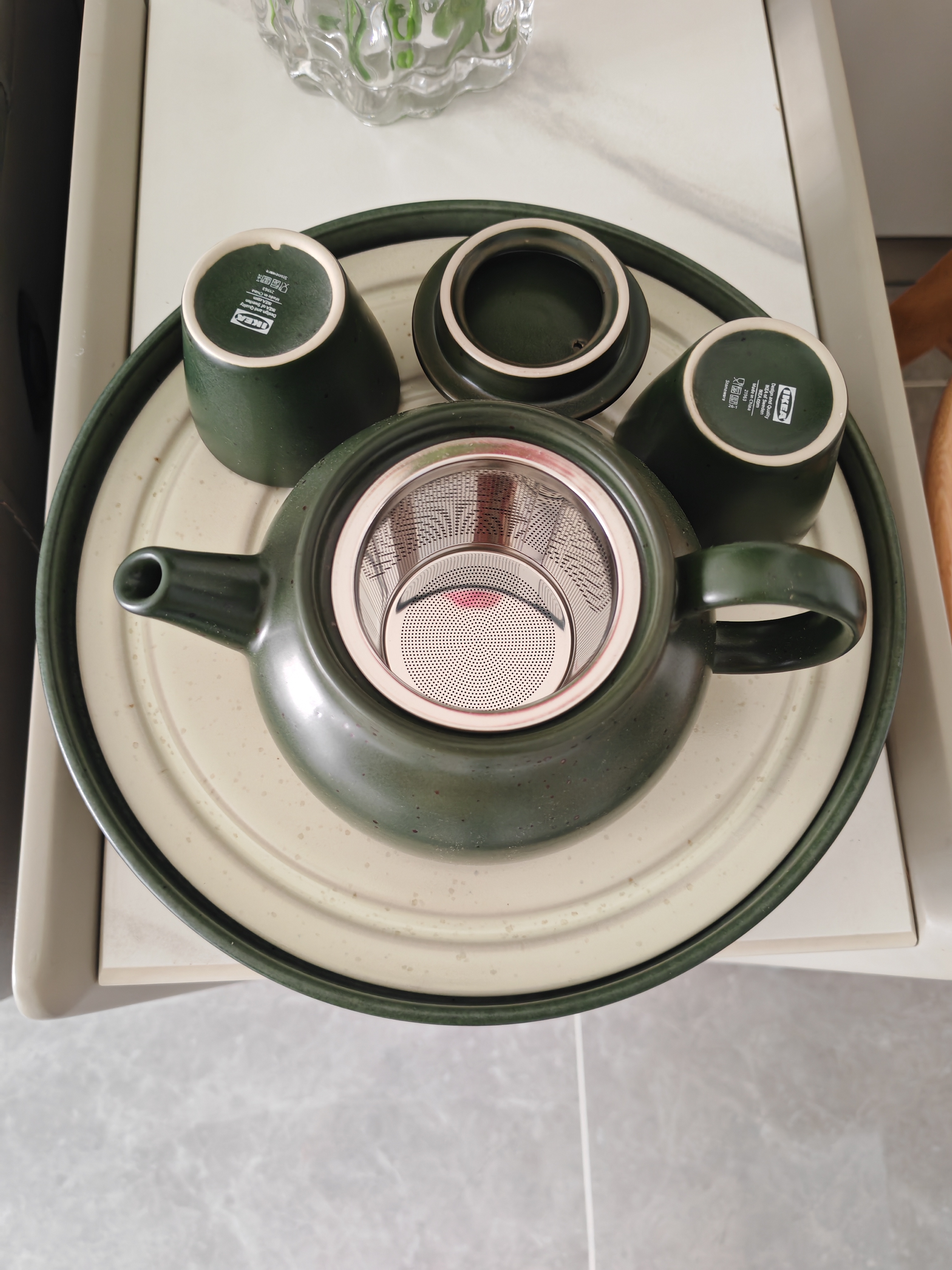 宜家（IKEA）胡斯贝洛托茶壶耐高温礼物茶具办公室泡茶器家用 茶壶+底盘+茶杯x2 实拍图