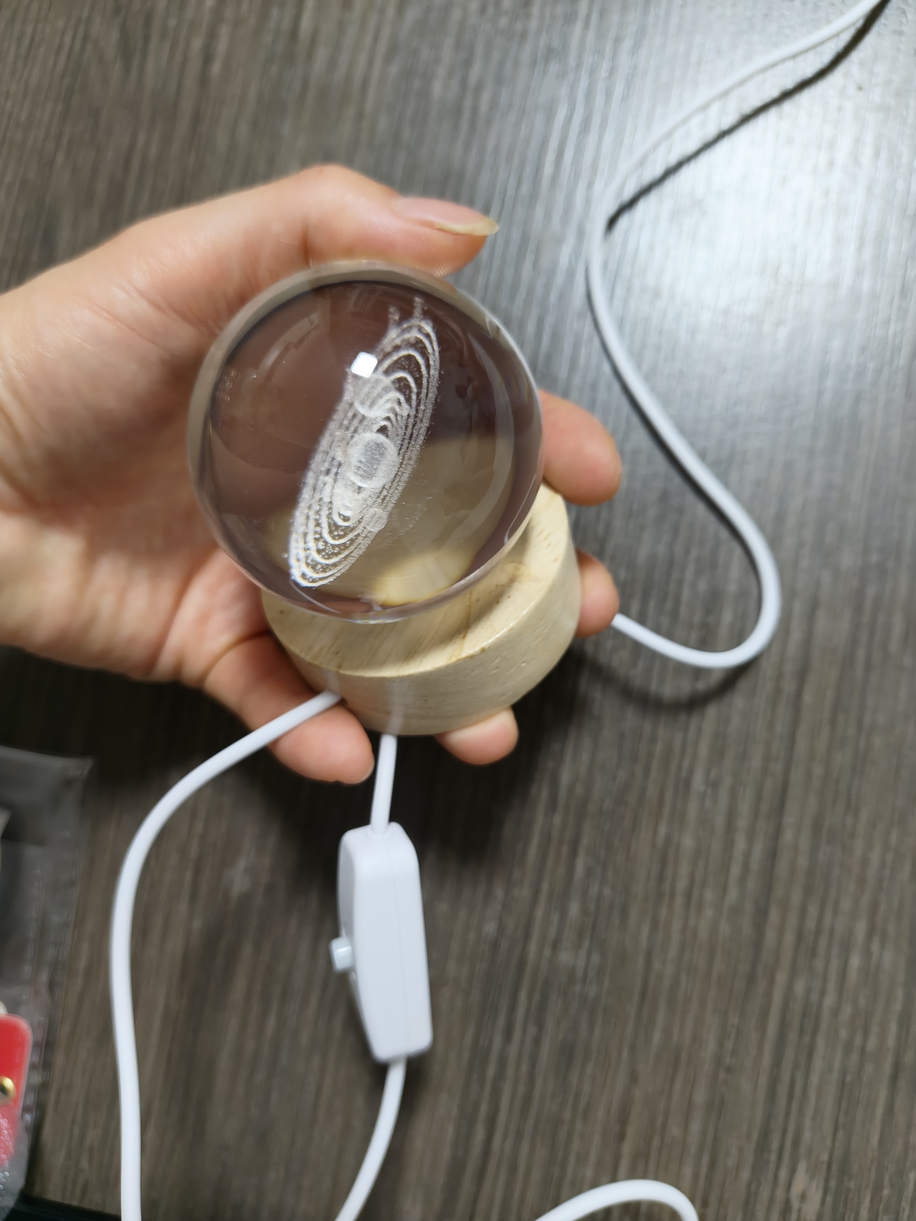TaTanice水晶球摆件桌面小夜灯太阳系模型玻璃球趣味玩具儿童女孩生日礼物 实拍图
