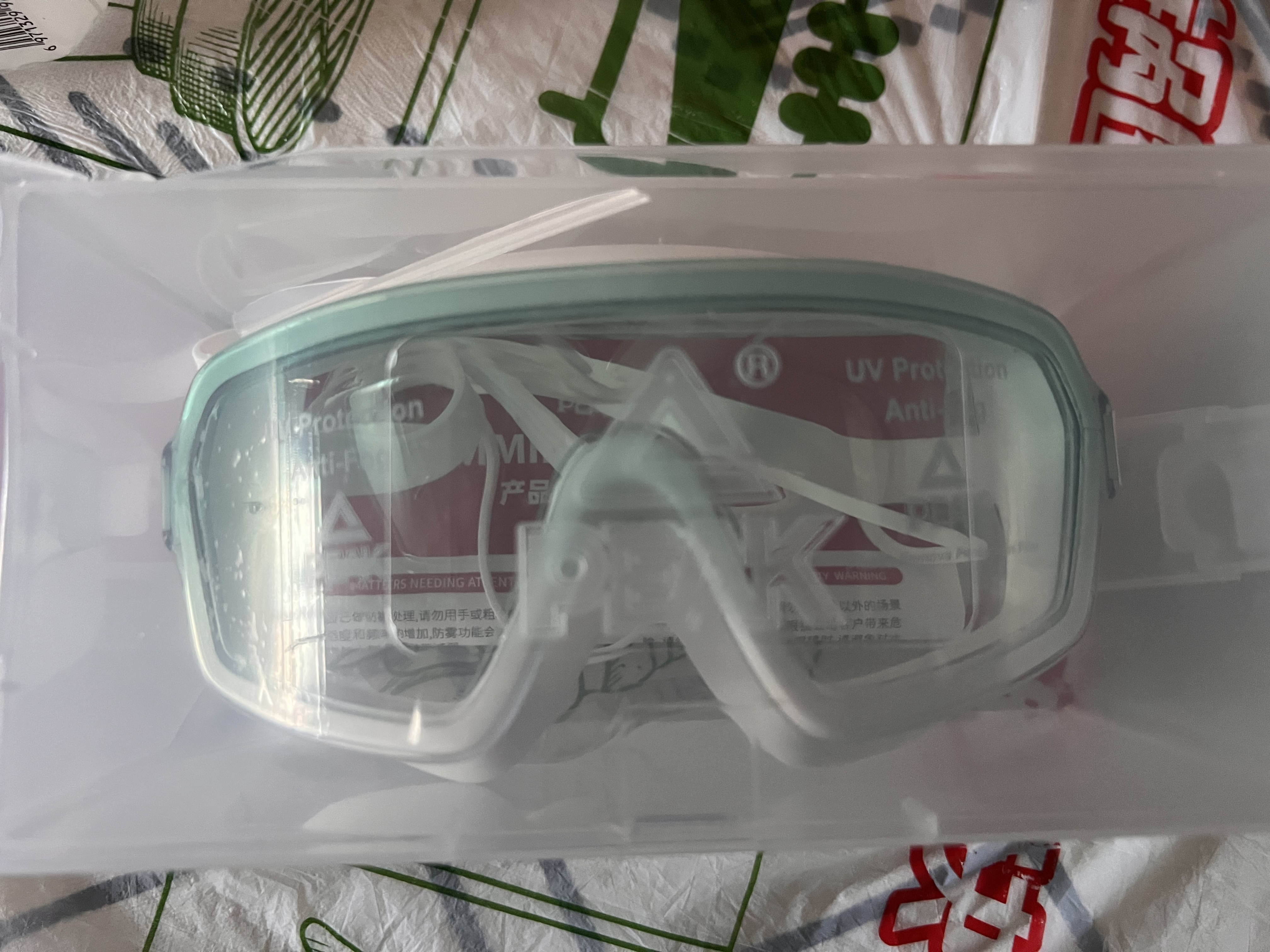 匹克大框游泳镜成人男女高清防水防雾耳塞一体专业潜水游泳眼镜绿色 实拍图