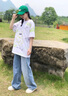 格逻依（GELUOYI） 短袖t恤女2025夏季新款韩版宽松中长款设计感百搭学生衣服女装 玫红色 L 【建议115-135斤】 实拍图