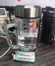 富光双层玻璃杯商务泡茶杯子 大容量男女耐热办公水杯带把黑色320ml 实拍图