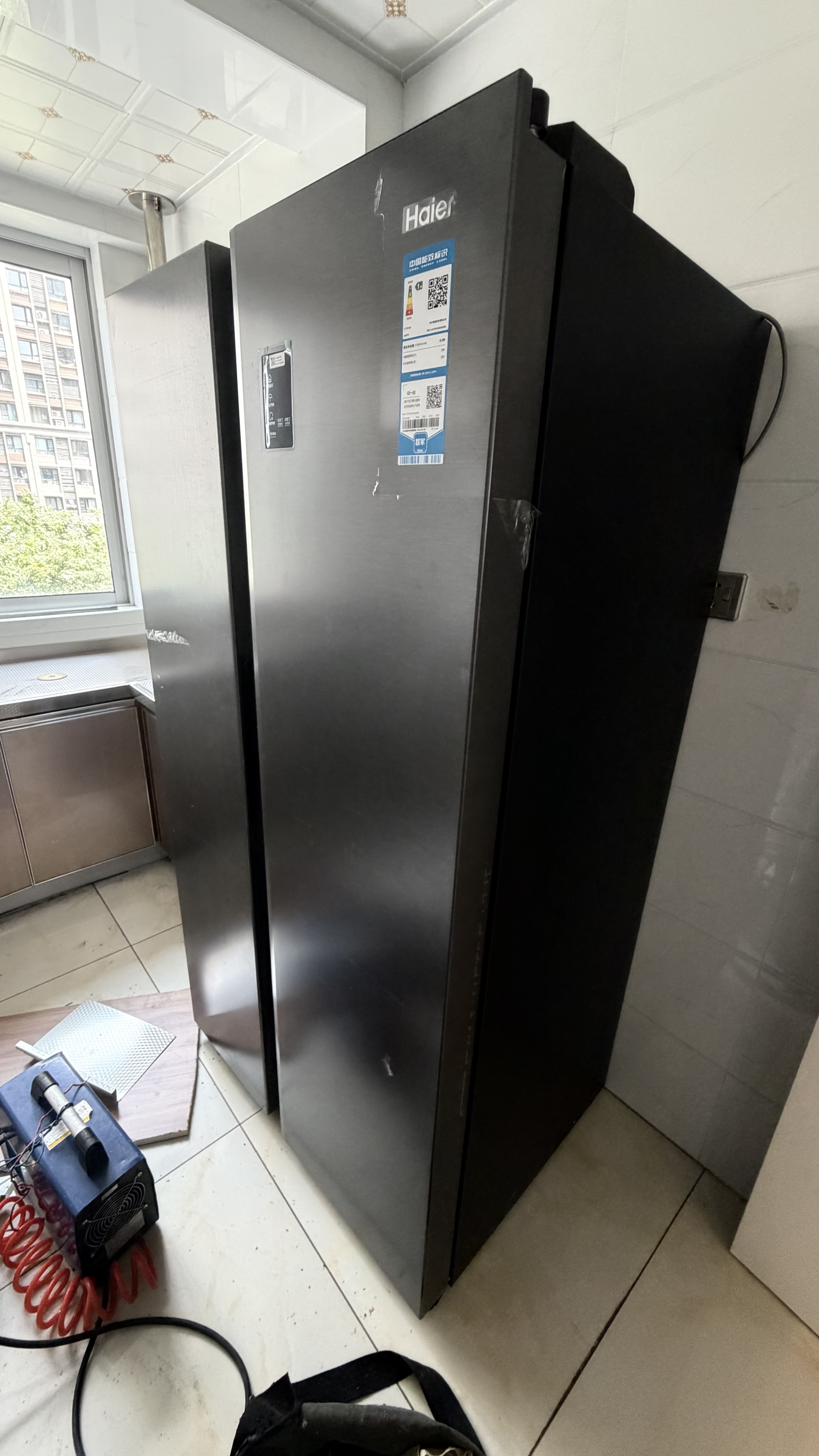 海尔（Haier）冰箱617升双开门对开门大容量风冷无霜一级能效双变频阻氧干湿分储节能家用电冰箱616L517L系列 【星蕴银617升】黑金净化+干湿分储+开门悬停 实拍图