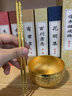 山迪黄铜百福金碗摆件金筷子碗勺聚宝盆招财家用存钱罐财神供奉供水碗 百福碗 实拍图