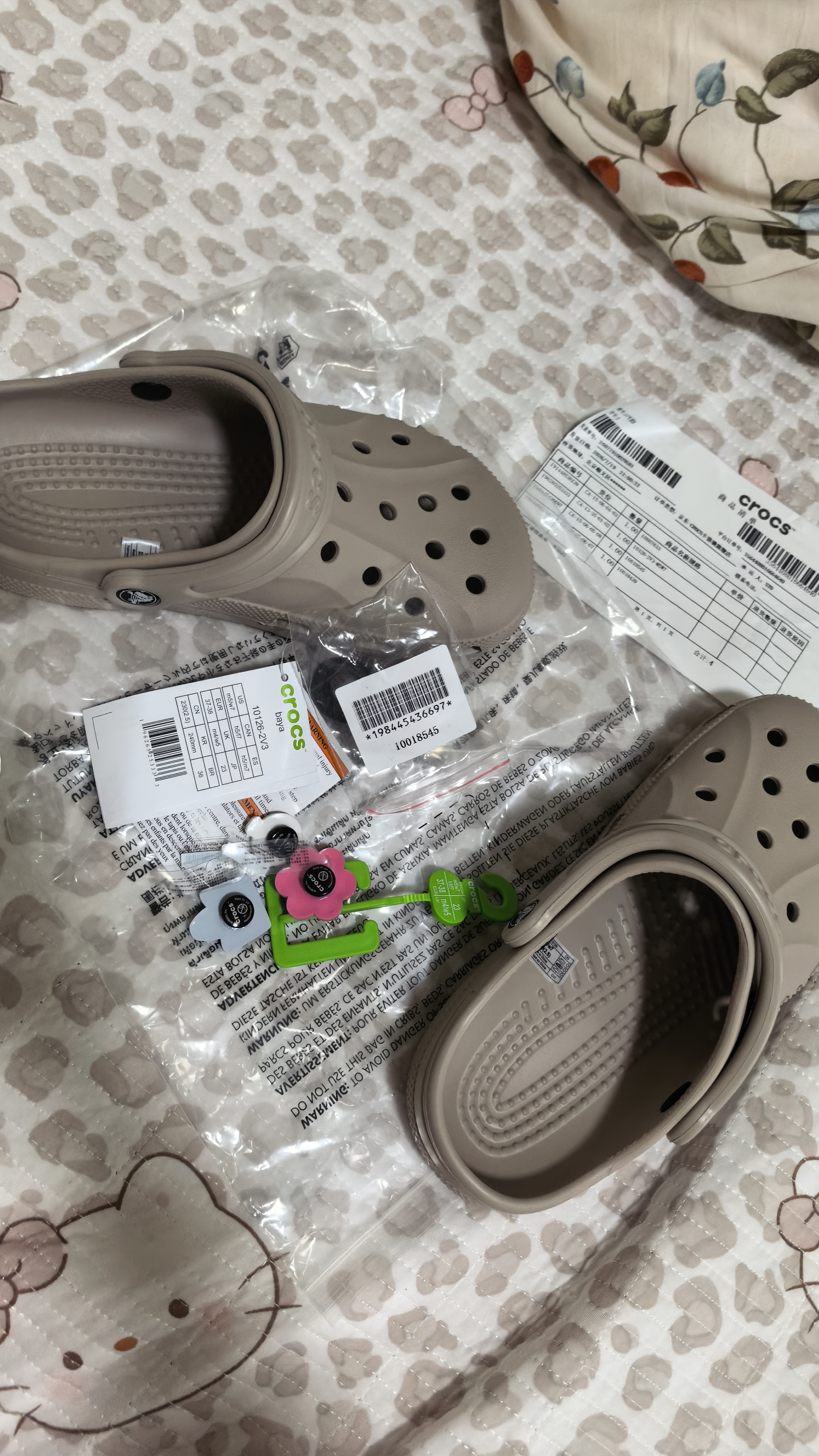 CROCS卡骆驰洞洞鞋贝雅洞洞鞋轻便运动鞋耐磨一脚蹬拖鞋休闲鞋|10126 卵石色-2V3(含智必星) 37 /38(230mm) 实拍图