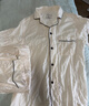 MUJI 女式无侧缝双层纱织长袖睡衣 家居服套装纯棉女装七夕情人节礼物 米白色 L （上装165/88A 下装165/70A） 实拍图