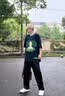 FOG SKY休闲裤男士春秋夏季宽松运动垂感长裤子潮牌阔腿重直筒FX17黑色XL 实拍图