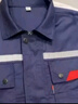 乾朗 乾朗 防静电工作服套装男女夏季长袖透气耐磨劳保服带反光条电焊工服汽修工程服加油站电力局工装可定制logo 藏蓝色夏长套装175 实拍图