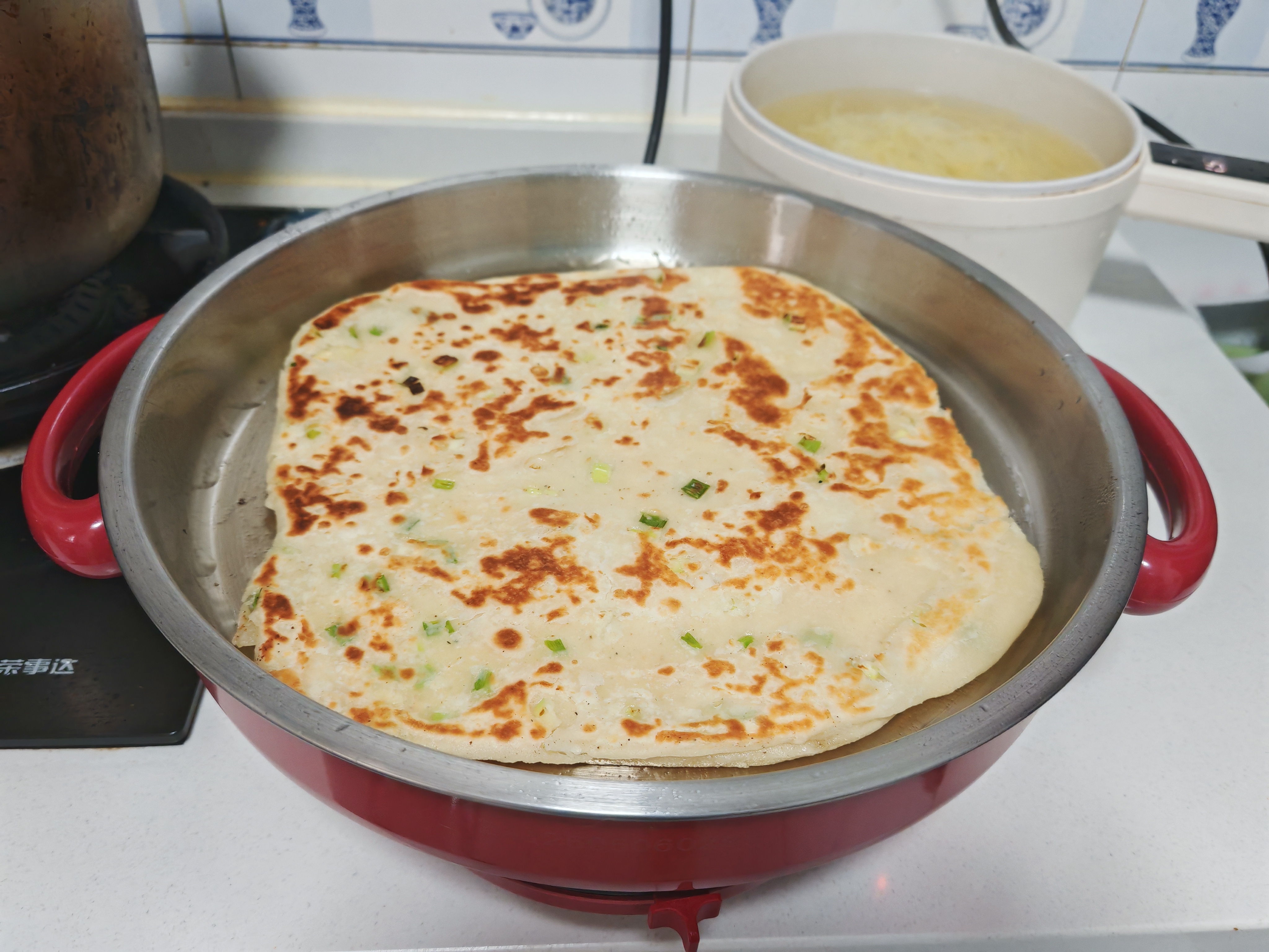 多星电饼铛山东多星电煎锅多星锅电饼铛多功能家用不粘锅电锅不锈钢烤盘多用途锅 【升级款红】淄博多星304不锈钢31CM 实拍图