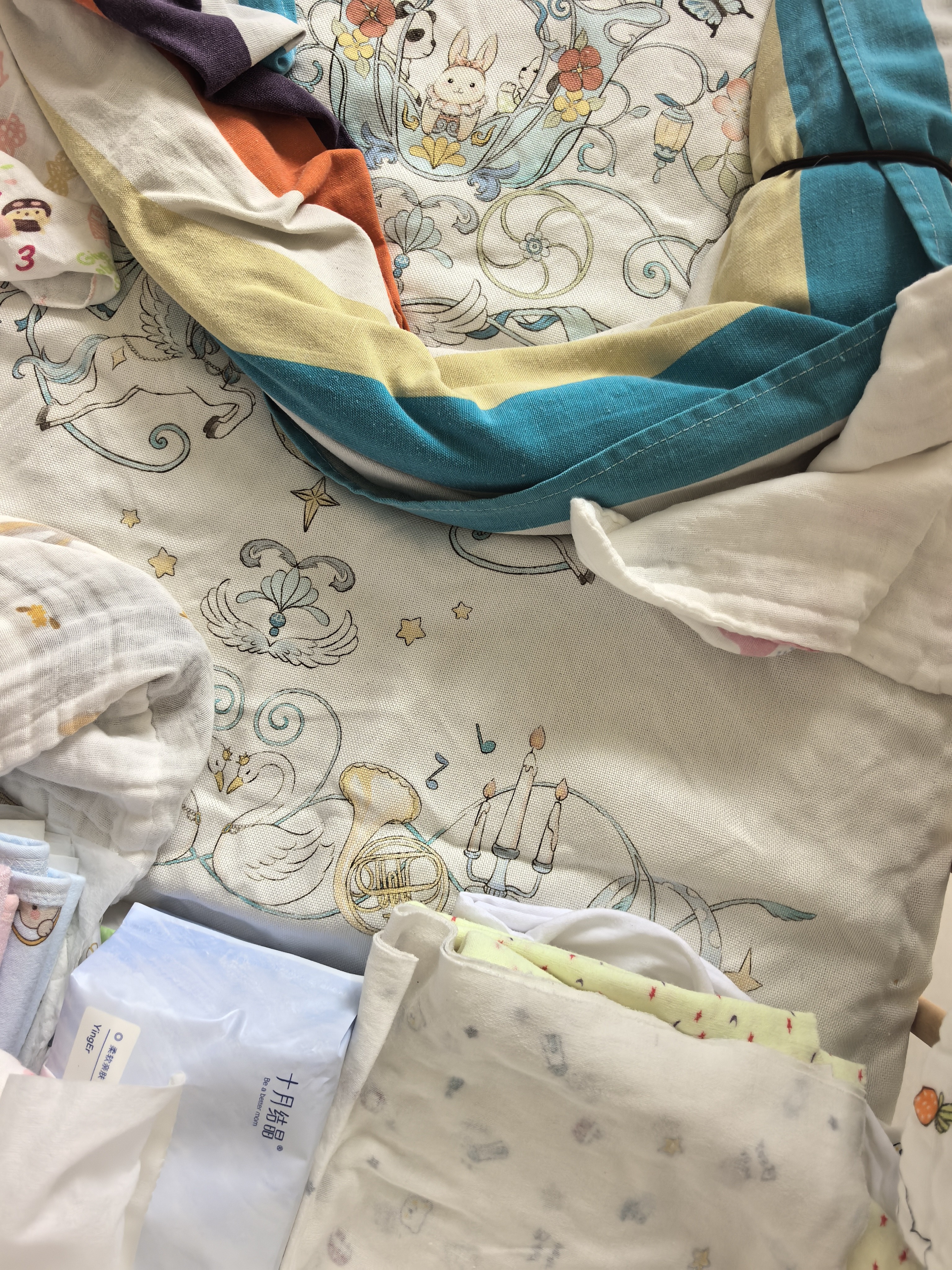 良良（liangliang）婴儿凉席苎麻a类母婴级可机洗新生儿宝宝幼儿园凉席专用午睡床垫 【持久凉】天丝苎麻-梦幻巡游 110*60cm 实拍图