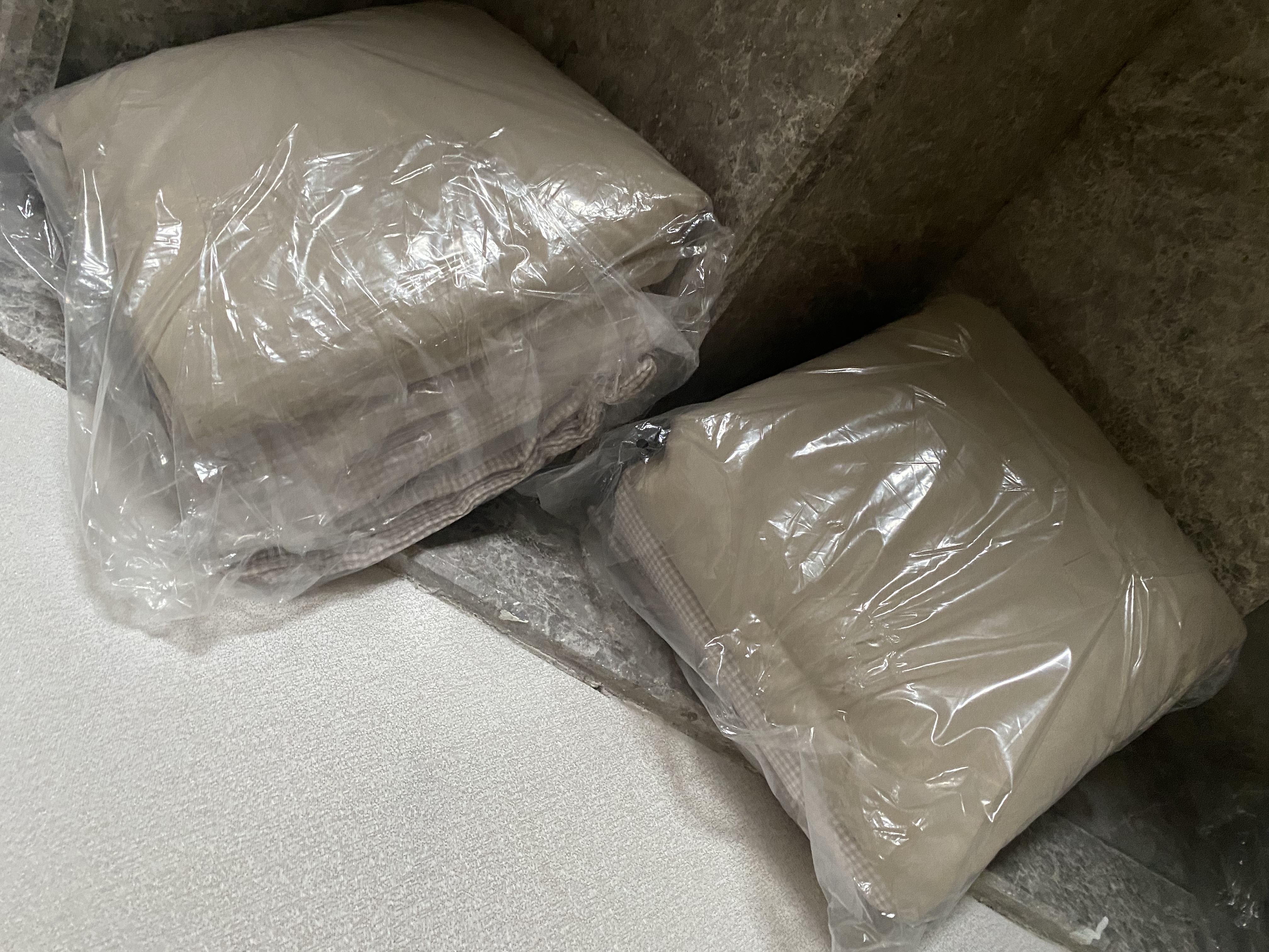 MUJI易干柔软被套套装 床上四件套 米色格纹 床垫罩式/加大双人床用 实拍图