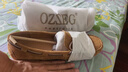OZZEG澳洲豆豆鞋女春夏季真皮透气休闲单鞋平底防滑孕妇鞋软底一脚蹬懒 咖啡色（升级版） 40 实拍图