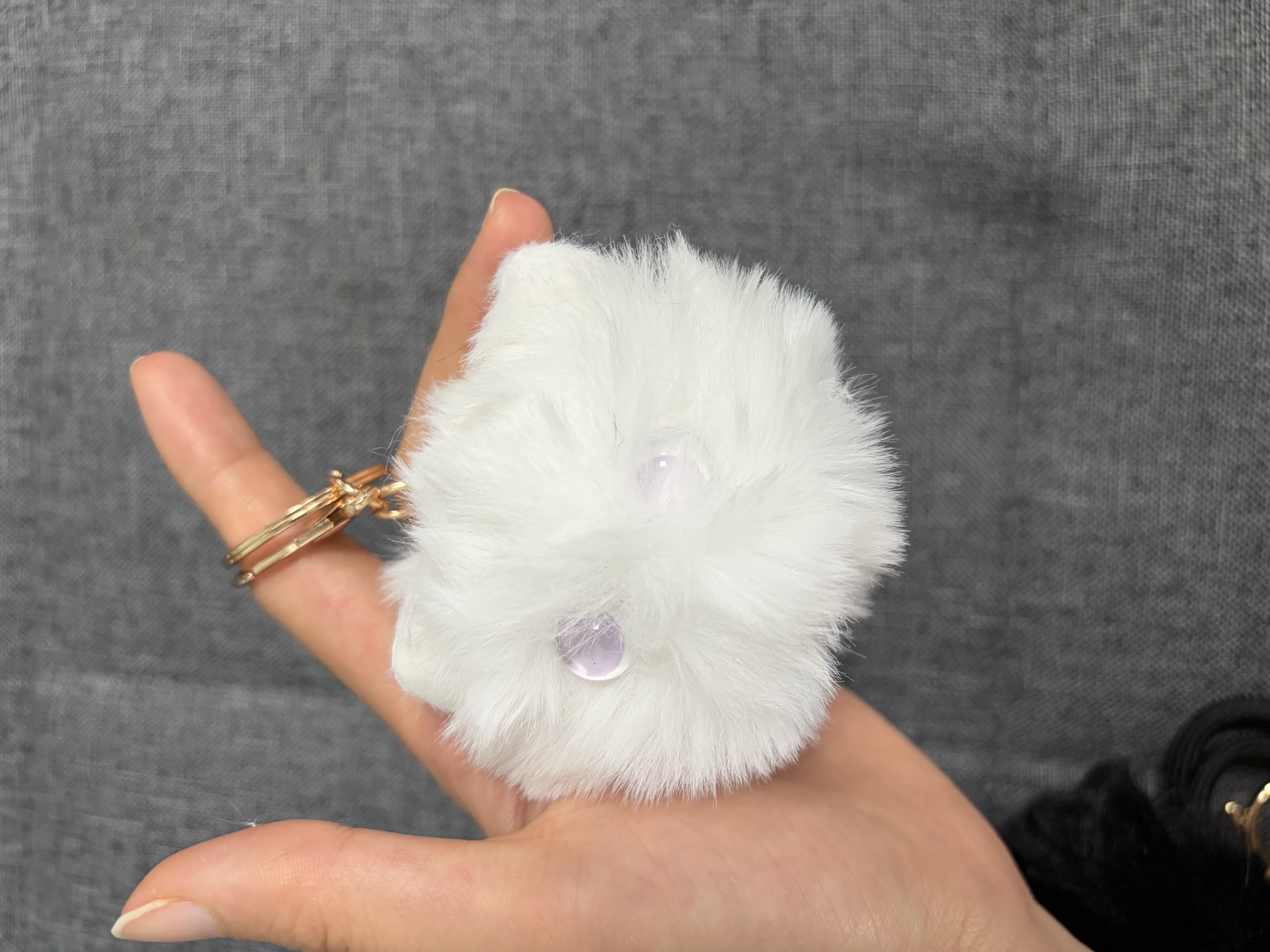 虎实小宝腮红猫猫球公仔可爱毛绒玩偶书包背包小挂件钥匙扣女包包精致挂饰 实拍图