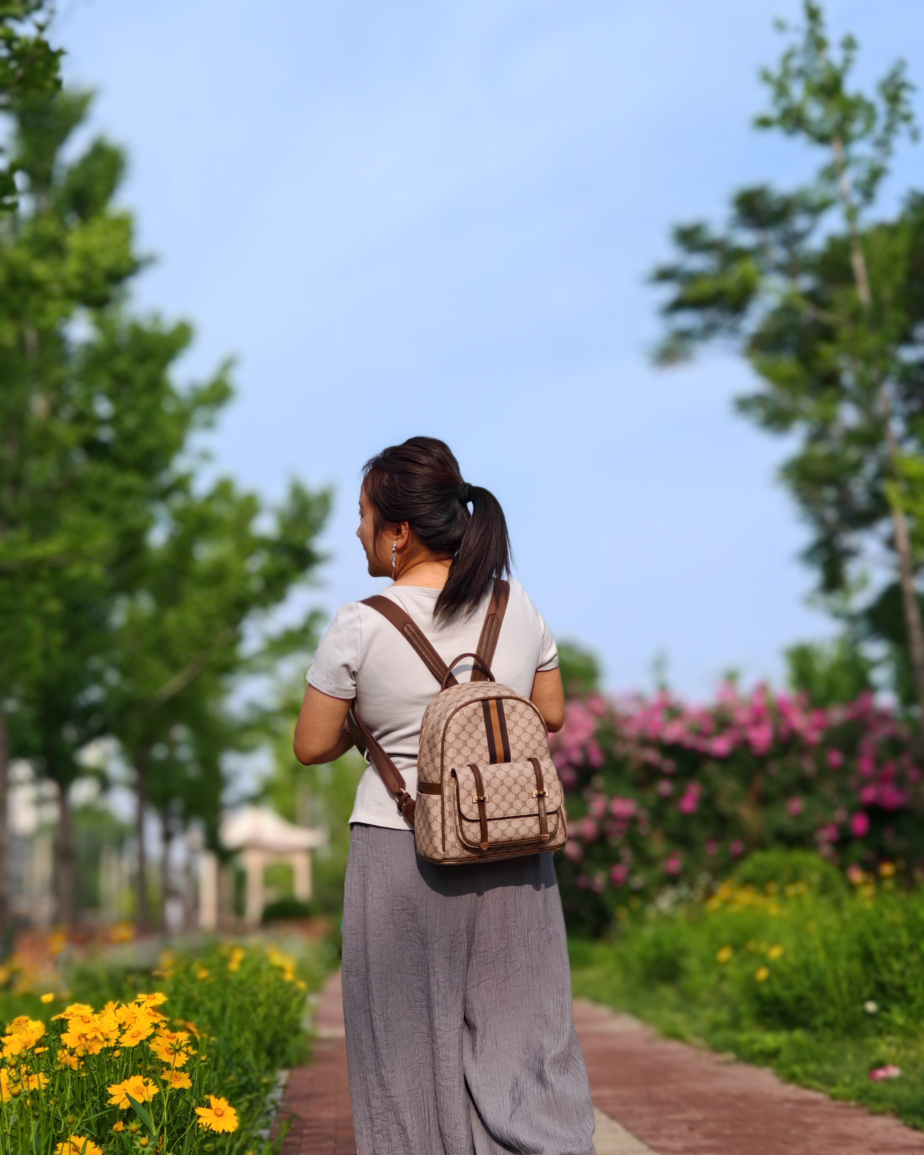意尔康户外双肩包大容量背包开学书包洋气复古旅行背包送女友女士双肩包 实拍图