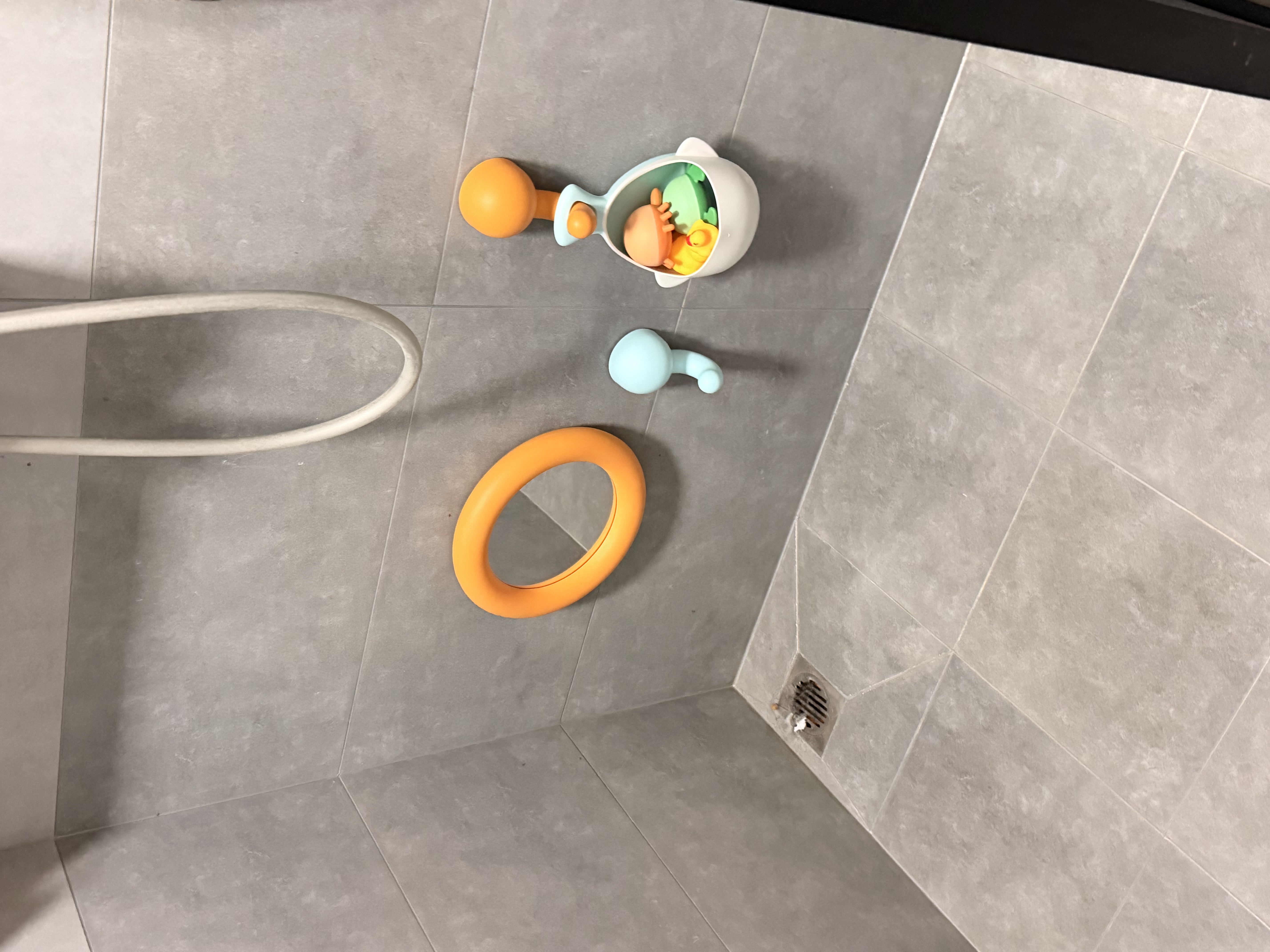 宜家（IKEA）胡姆勒霍儿童刷牙杯计时器浴室吸盘式挂钩洗漱收纳浴室镜 橙色/天蓝色带吸盘挂钩12x8cm 实拍图