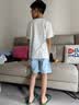 浪莎儿童睡衣男童夏季薄款青少年短袖短裤学生纯棉家居服套装 150 实拍图