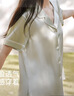 金三塔真丝睡衣女100%桑蚕丝宽松舒适短袖长裤丝绸睡衣家居服情人节礼物 浅青瓷色 (16姆米真丝)需要礼盒联系客服 M 实拍图