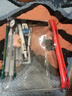 樱花（SAKURA）透明笔袋考试塑料文具可带入考场简约男女学生用大容量笔袋糖果色小清新防水文具袋-珊瑚红 实拍图