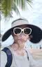 GOLOVEJOY高乐捷防晒空顶帽遮阳夏季户外运动通勤骑车黑胶防紫外线大帽檐白 实拍图