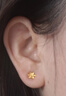 六福珠宝 黄金耳钉栀子花足金耳环生日礼物女 计价G01G0027DS 约0.97克 实拍图
