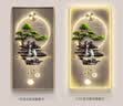 意识形态流水生财玄关装饰画迎客松入户正对门挂画轻奢led灯走廊过道壁画 E875金框 50*100(建议0.7米-0.8米的墙面) 质感满满油画布+环保边框 实拍图