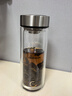 希诺抗菌玻璃杯双层防烫办公车载水杯男高档泡茶杯子XN-9303KT 360ml 实拍图