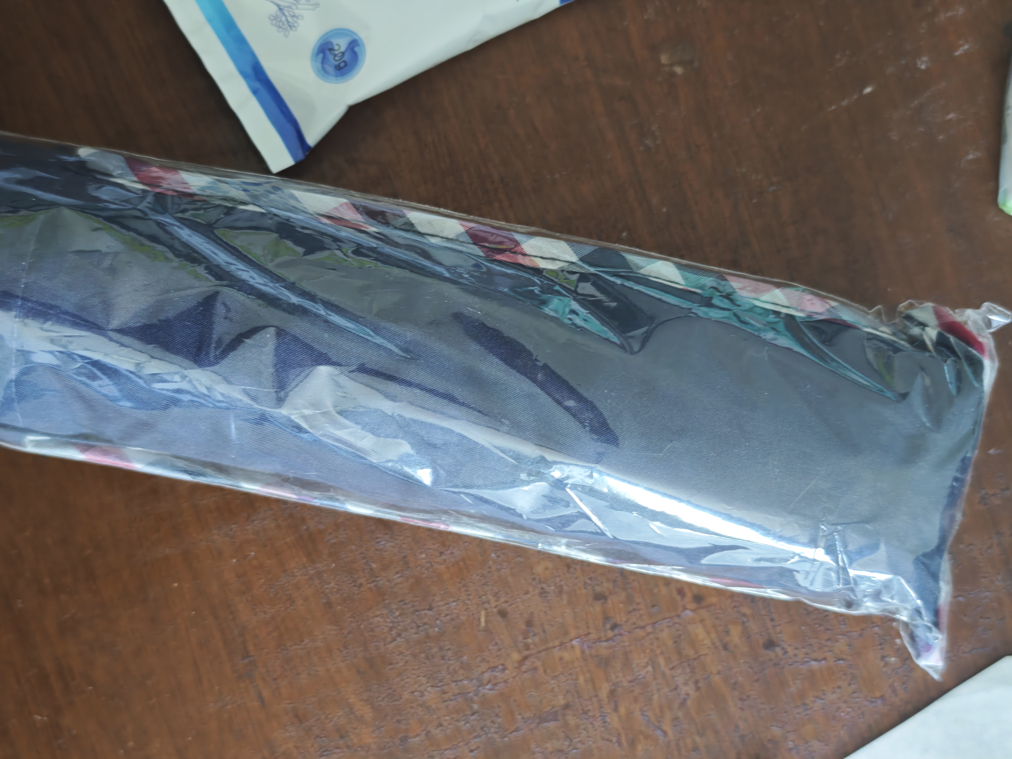 天堂伞 加大雨伞三折 经典商务伞格纹10骨加大雨伞男女 藏青 实拍图