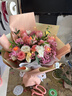 馨仪鲜花速递玫瑰向日葵康乃馨花束送女友生日礼物全国同城配送 11朵粉玫瑰混搭花束 实拍图