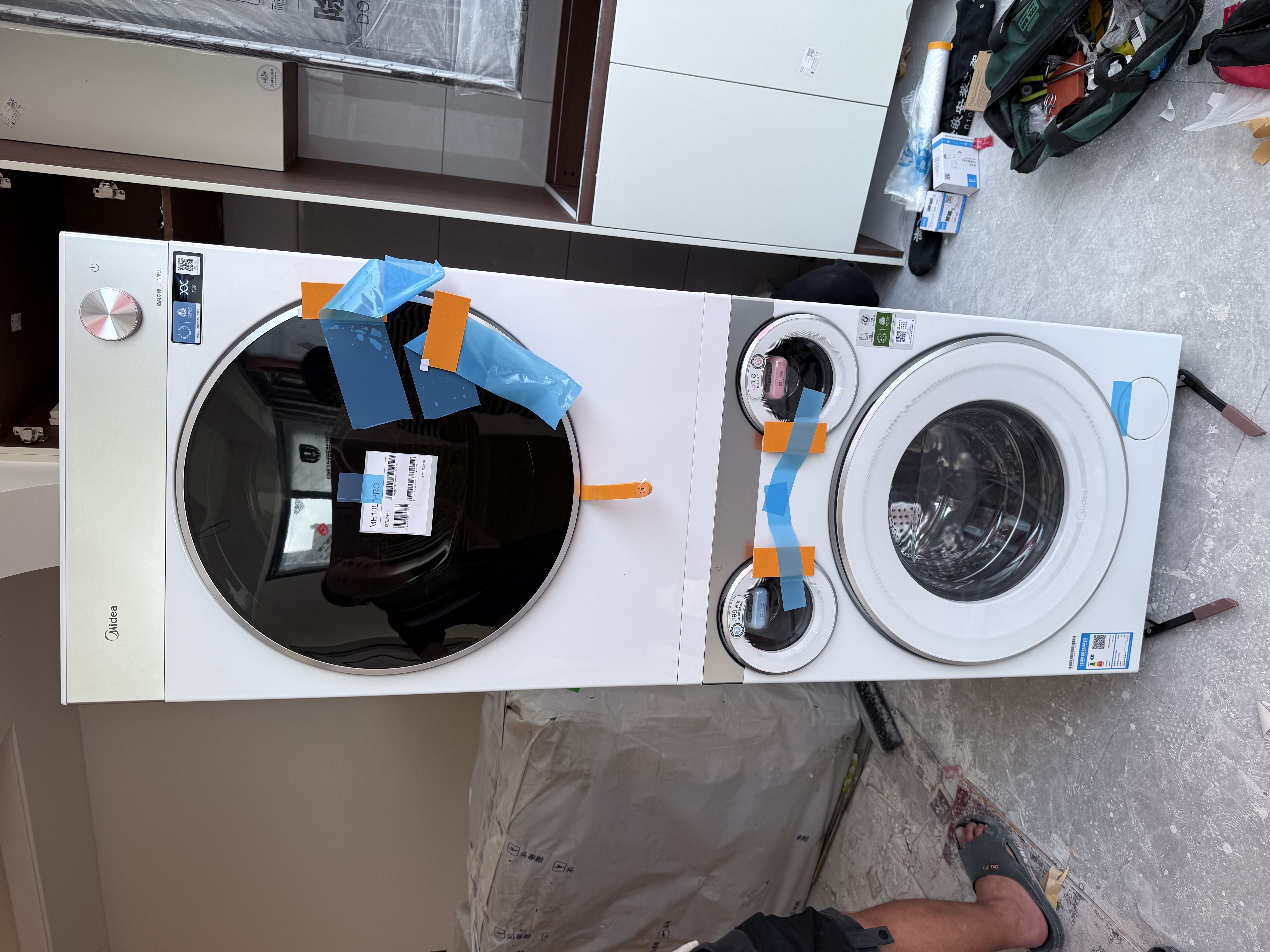 美的（Midea）可爱多分区洗烘套装11KG三筒滚筒洗衣机全自动＋10KG热泵烘干机MG11GGEX＋PRO京东独家 实拍图
