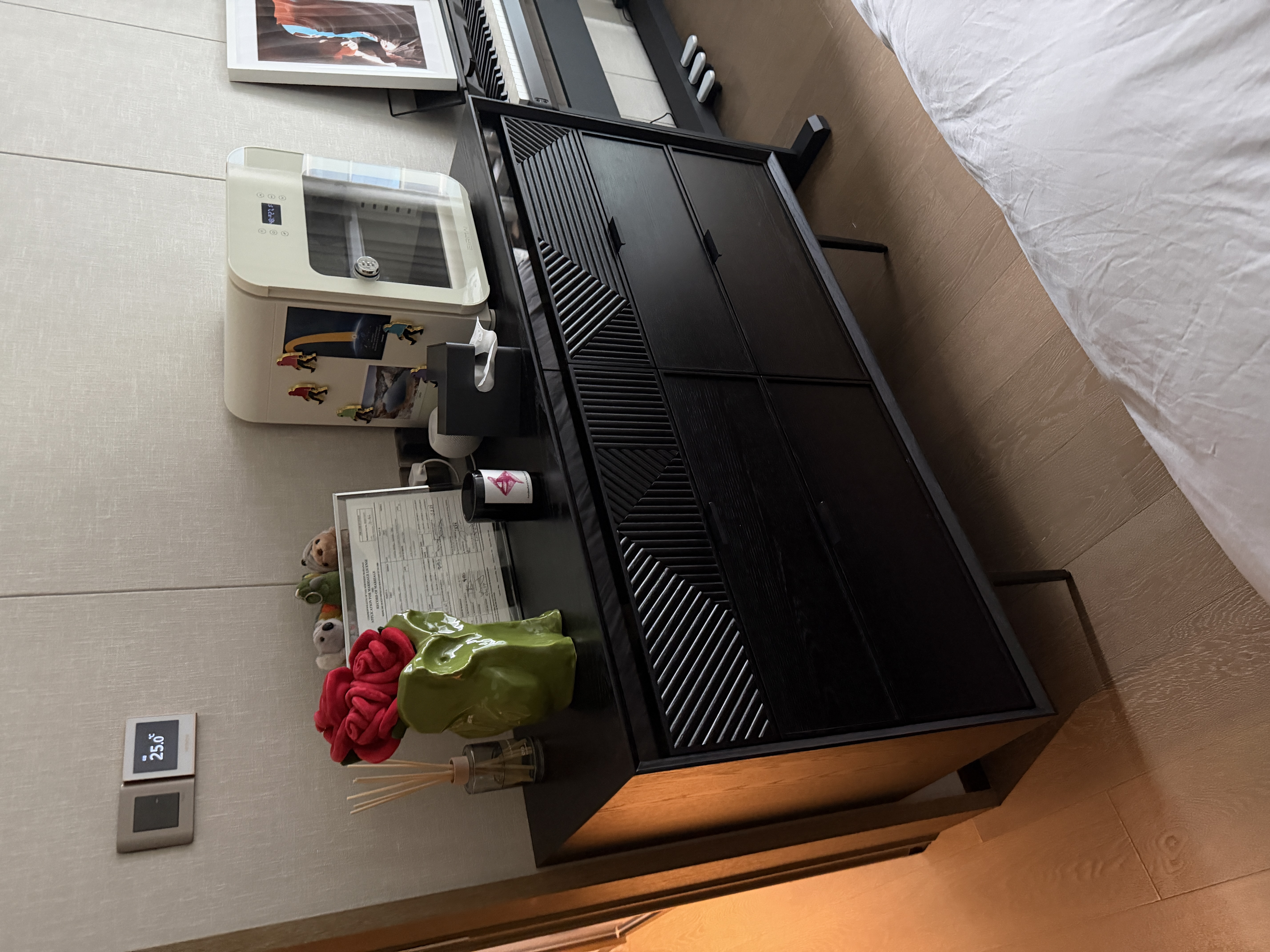 EVITA Home九斗柜实木轻奢家用客厅大容量储物收纳柜卧室靠墙置物床尾柜 黑色六斗柜：125*40*86 实拍图