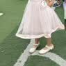 富罗迷女童皮鞋方口透气软底单鞋儿童时尚校园演出玛丽珍鞋 米色 35 实拍图