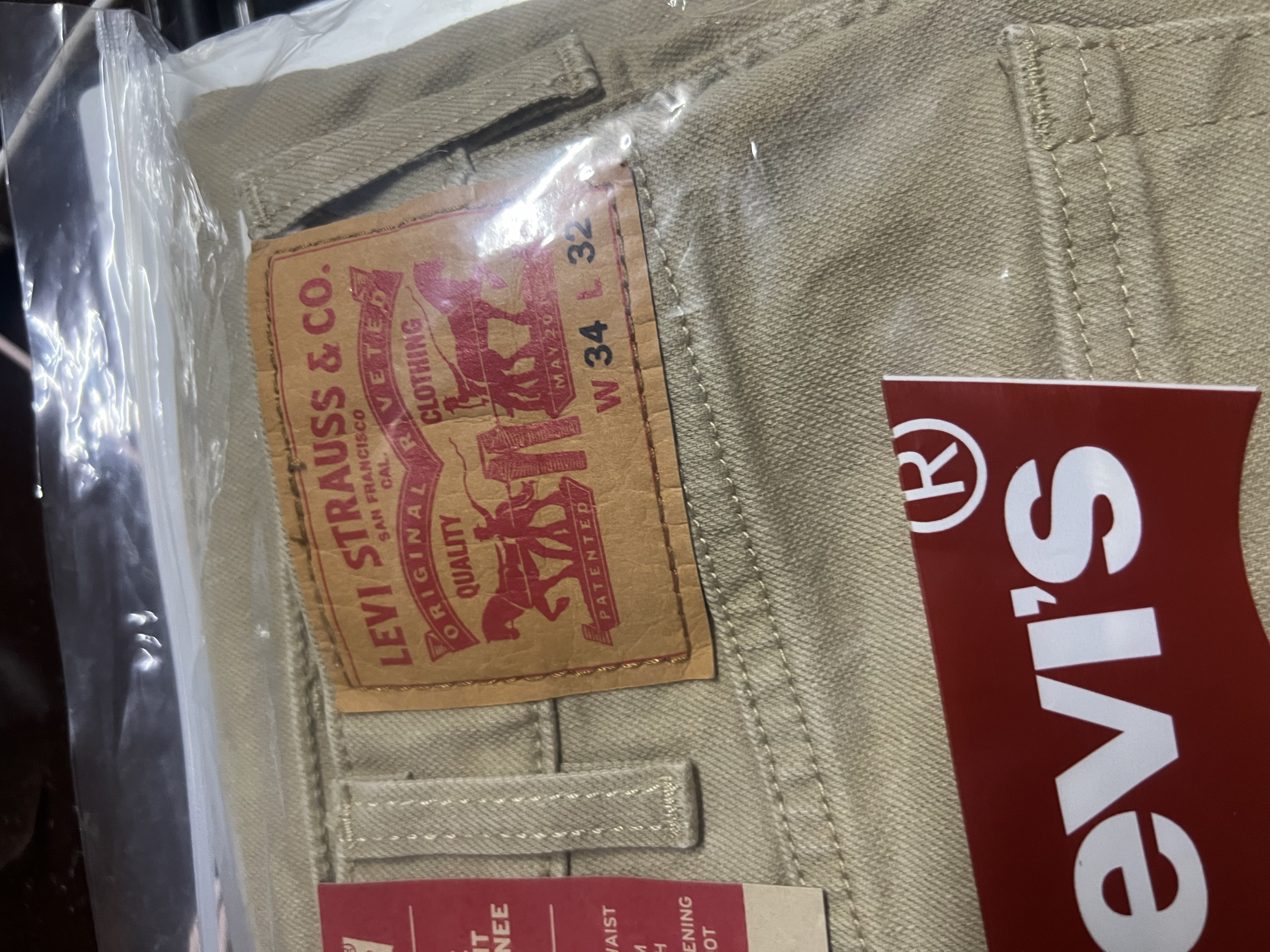 Levi's李维斯男士565宽松直筒工装美式复古简约通勤时尚休闲裤 卡其色 34 (32) 实拍图