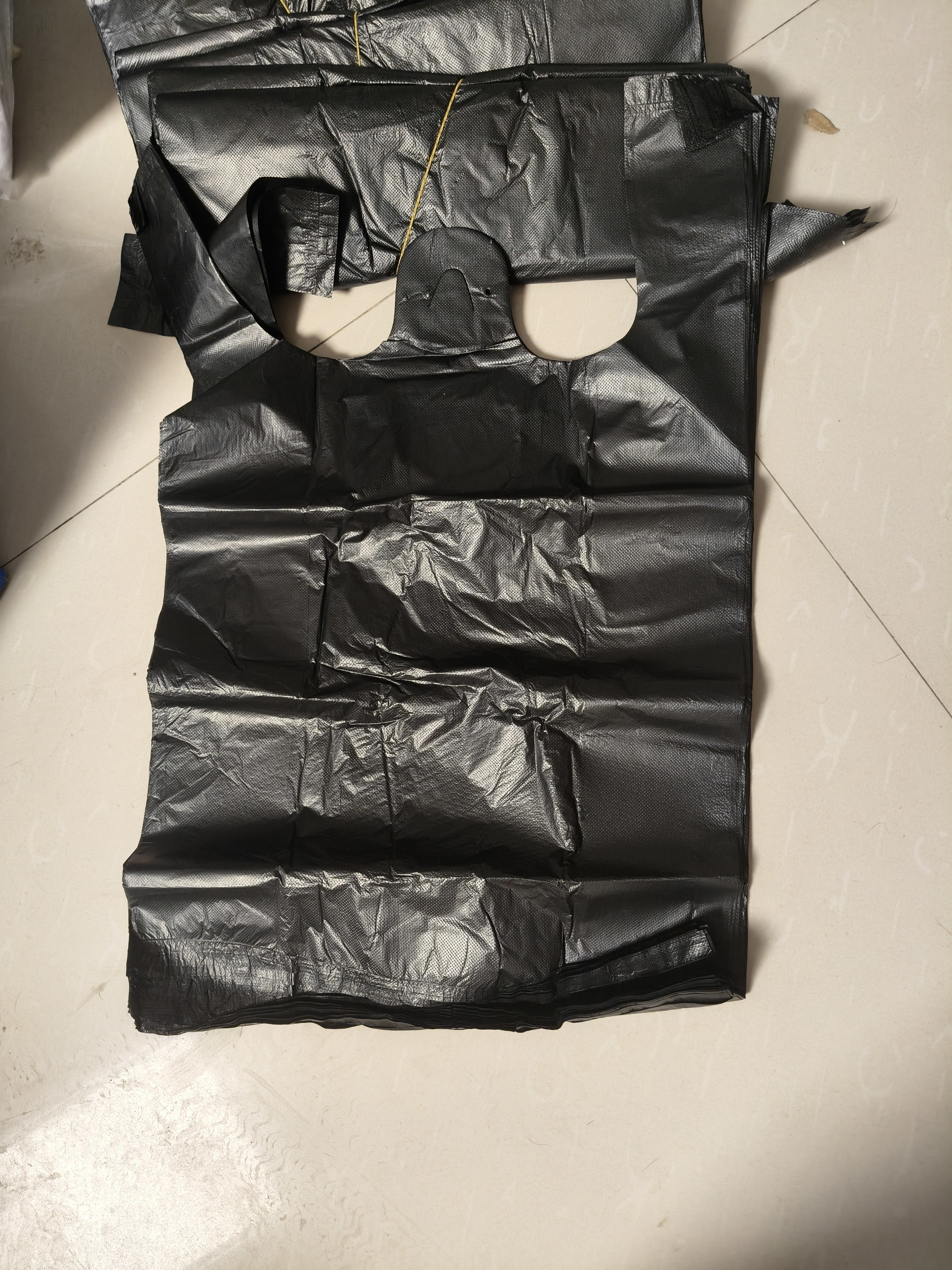 垃圾袋家用手提式加厚背心式厨房学生宿舍用黑色塑料袋 300只 实拍图