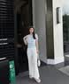 朵以2026夏季新款减龄小清新ins风南法假日条纹花朵提花设计针织衫 月光蓝 M 实拍图