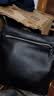 真皮单肩包头层牛皮包休闲男士包大容量跨肩包商务时尚斜挎包男款 黑色小号 单包无赠品 实拍图
