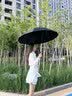 爱上雨24骨长柄雨伞男士大号自动暴雨专用伞加固结实抗风定制直杆大伞男 全纤维中棒-加大-24骨经典黑 实拍图