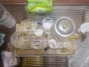 瓷牌茗茶具（cipaiming teaset） 透明玻璃茶具整套套装家用功夫茶壶茶杯会客泡茶器 金盖雅致六彩杯8件+杯架+小长方 实拍图