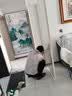 剑达奶油风玻璃屏风简约现代入户门玄关遮挡客厅卧室水波纹隔断墙 造型3顶部一侧弧形定制/一平方 实拍图