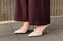 CHARLES&KEITH缎面蝴蝶结尖头高跟凉鞋女生日礼物送女友CK1-60361556 Light Pink浅粉色 36 实拍图
