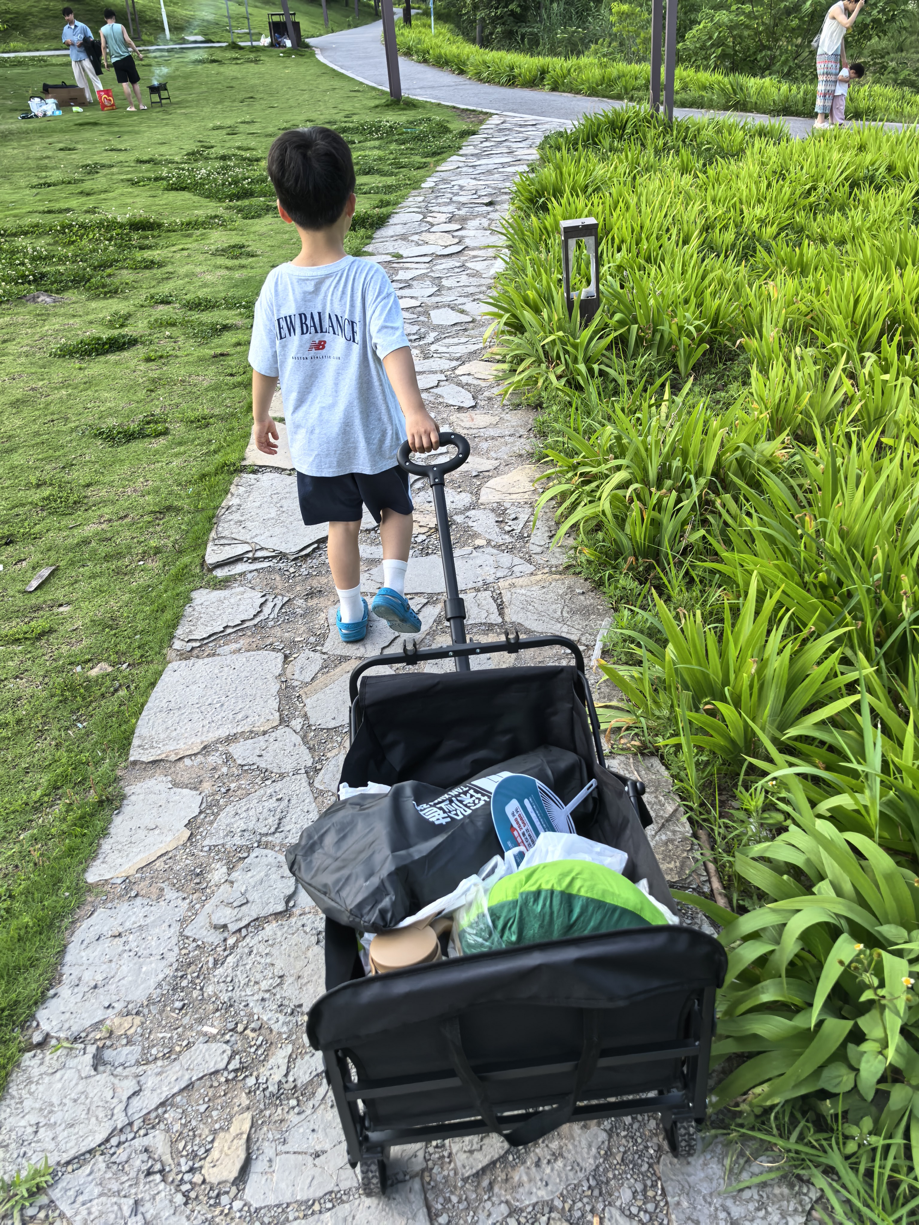 探险者（TAN XIAN ZHE）户外露营小推车折叠露营推车营地拖车野餐桌板手拉车摆摊快递车 250L 曜石黑升级车架-后开+桌板 实拍图
