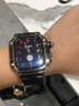 DRESSELF苹果手表表带apple iwatchS8/9/10/11ultra透明改装硅胶手表壳表带一体式壳 适用于苹果 透黑壳+黑表带+蝴蝶扣 45mm（s7/8/9） 实拍图