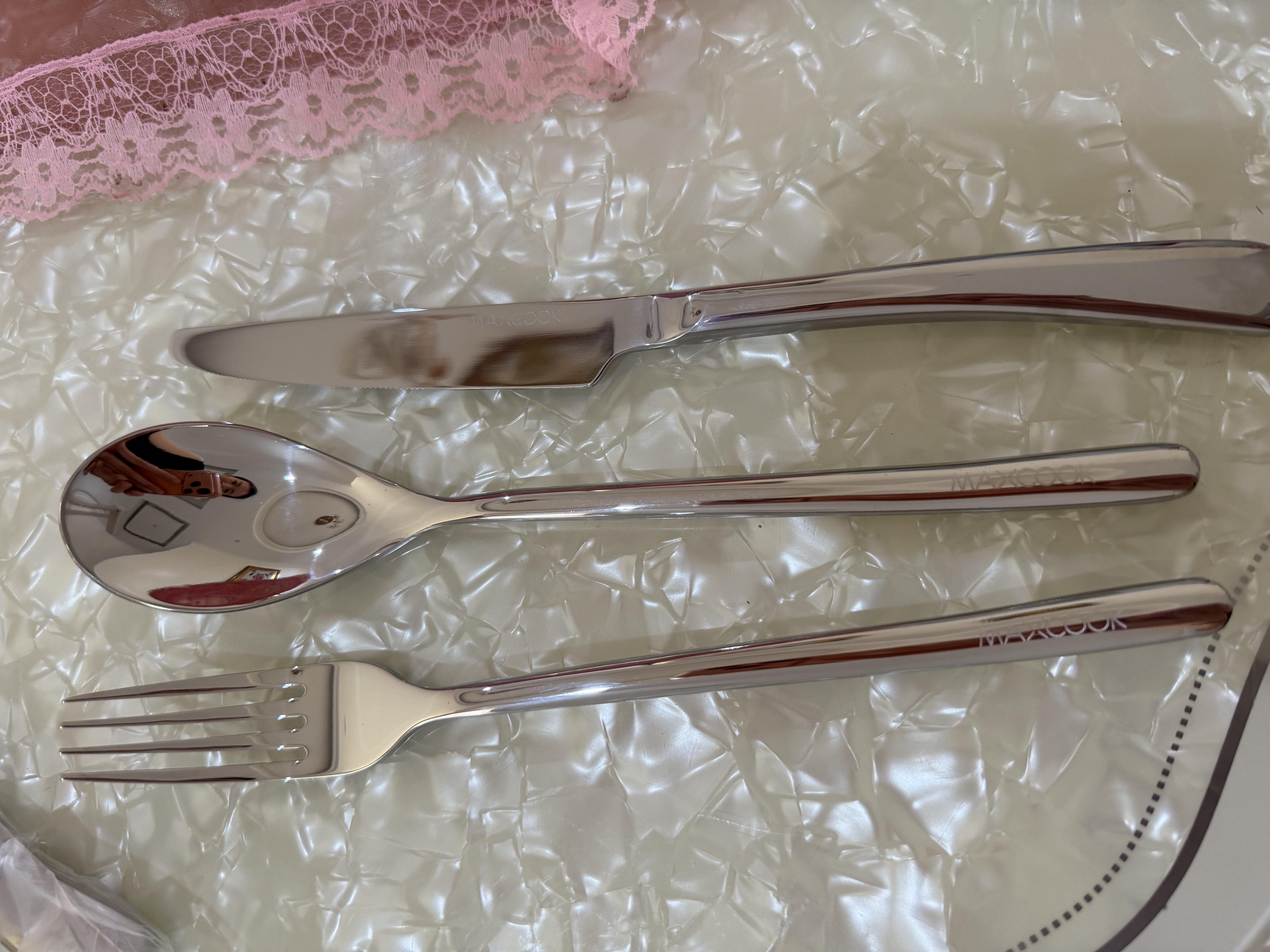 美厨（MAXCOOK）304不锈钢刀叉三件套 食品级牛排刀叉西餐组合餐具全套MCGC4423 实拍图