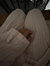 MUJI 女式 无侧缝 双层纱织 长袖睡衣家居服套装纯棉 七夕情人节礼物 浅粉色条纹 XL 上装165/92A 下装165/74A 实拍图