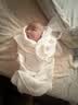 babycare婴儿护肚围新生儿童宝宝护肚子脐带防着凉奶酪白2条装16*17cm 实拍图