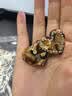 Tagi.怦怦爱心钻石多色拼接头饰边夹亚克力刘海发夹侧边夹送女友礼物 琥珀棕 实拍图