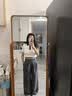 红袖垂顺压褶阔腿西装裤春秋季新款女装遮胯显瘦气质宽松中腰休闲裤 灰060 M 实拍图