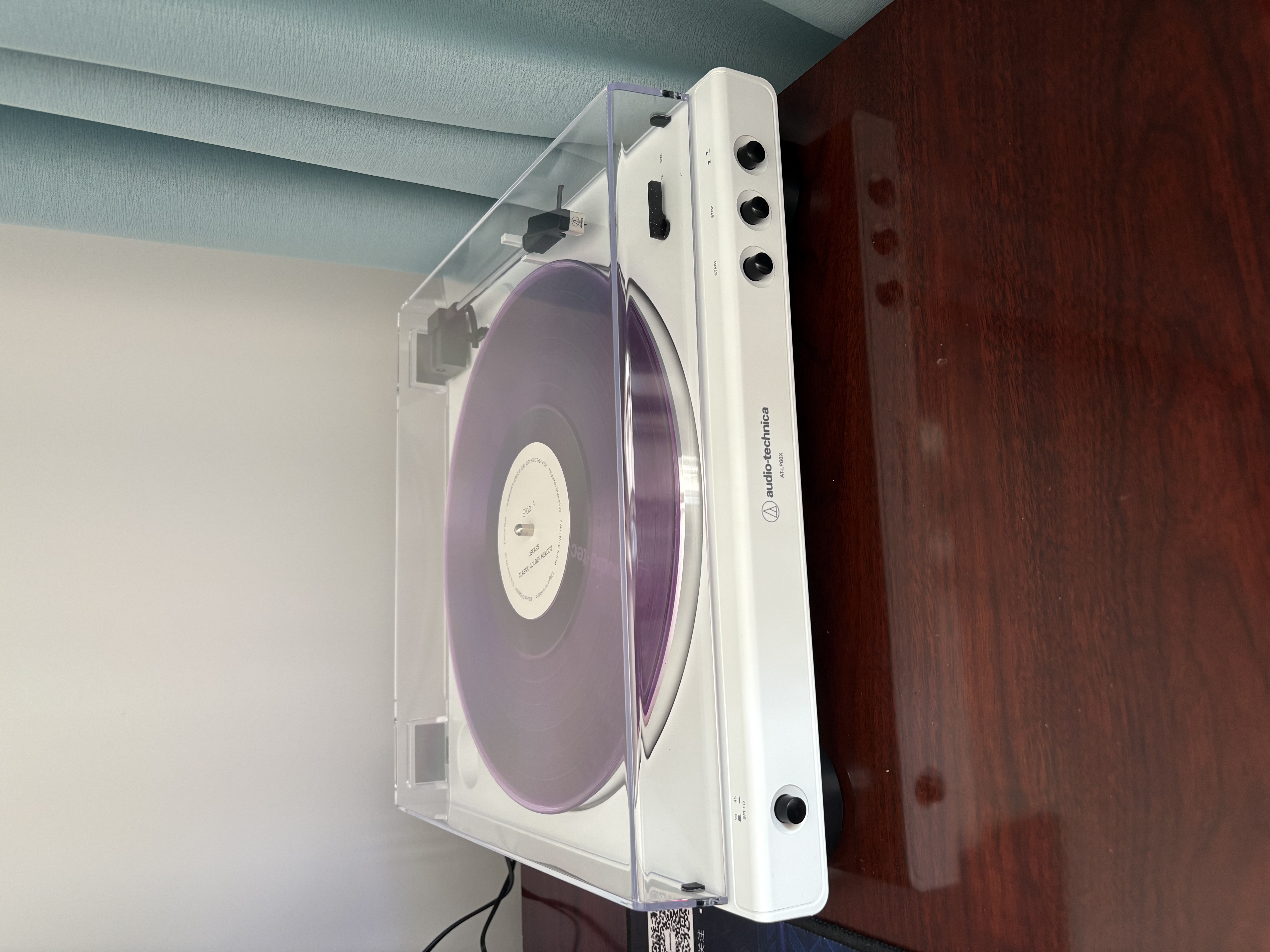 铁三角AT-LP60X 【旗舰店】TOP黑胶唱片机复古有线唱机发烧留声机LP皮带黑胶机家用唱机节日礼物情人节 【白色】AT-LP60X WW +可选唱片二选一 实拍图