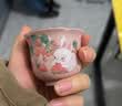 鹏山汝窑茶杯中式陶瓷功夫茶具品茗杯开片高档主人杯粉色兔草莓个人杯 实拍图