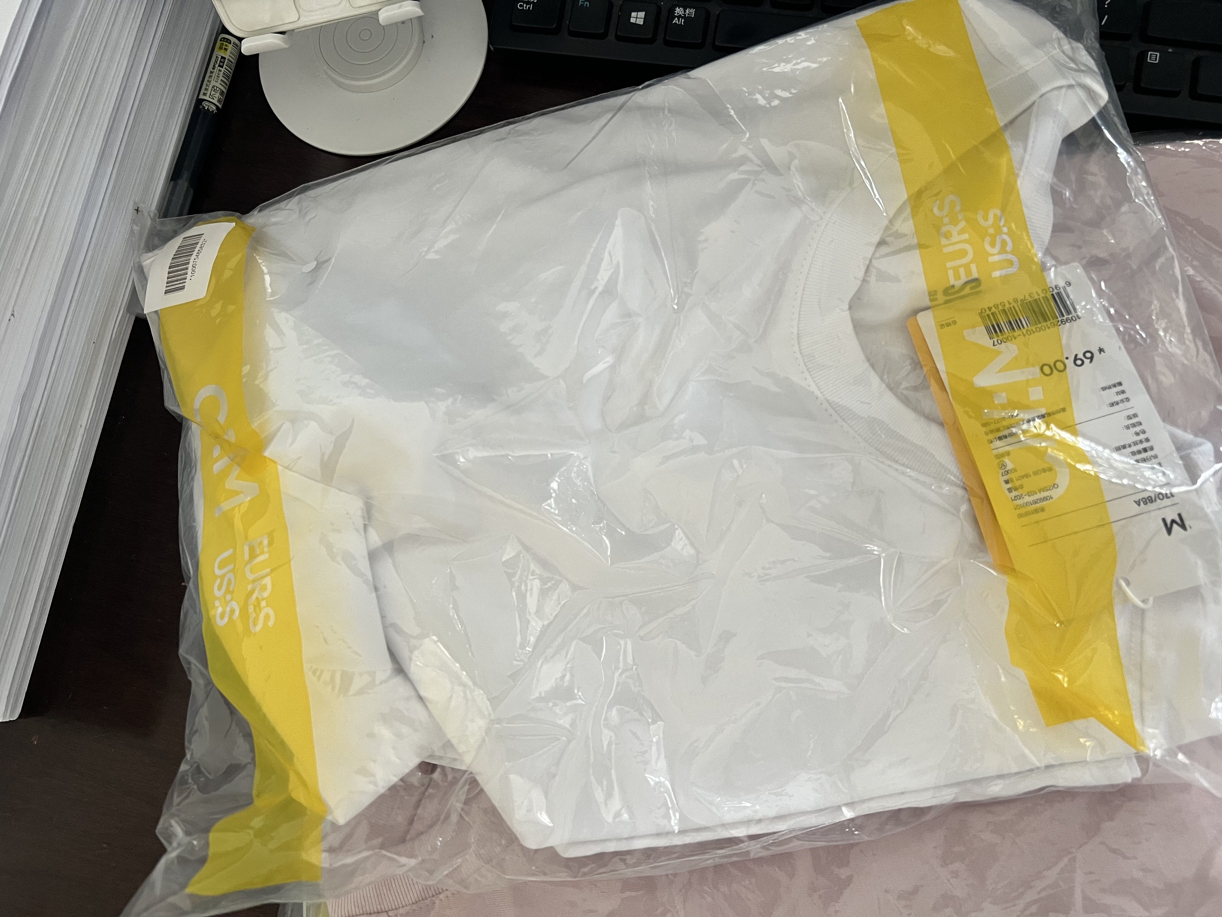 森马【纯棉3A抗菌】短袖T恤男夏季26新款运动休闲短袖男款上衣白色t恤 实拍图